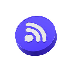 Poster - wifi icon 3d blue color symbol