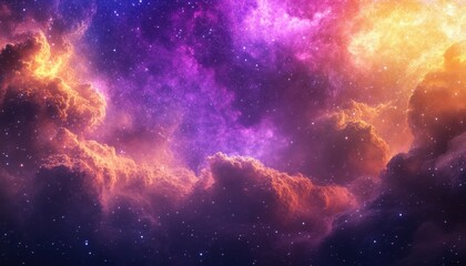 Wall Mural - colorful cosmic clouds illuminated by starlight in deep space at night