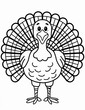© Joanna Redesiuk - coloring page for kids with cute big turkey for thanksgiving
