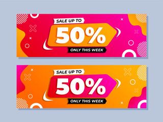 Wall Mural - Geometric gradient sale banner template