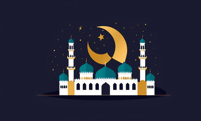 eid mubarak greeting card vector Generated AI 