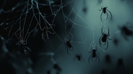 Wall Mural - spider on a web