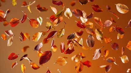 Poster -   A few leaves fluttering against the sky, with a sunset behind them