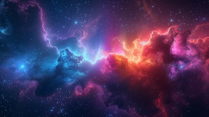 colorful nebula and starry sky, with magical colors and cosmic dust