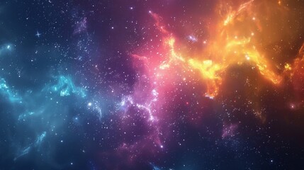 Wall Mural - colorful nebula and starry sky, with magical colors and cosmic dust --ar 16:9 --style raw --stylize 