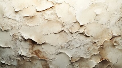 Fototapete - The textured surface of an aged wall reveals peeling paint, with visible cracks and subtle discoloration. The worn appearance suggests years of exposure.