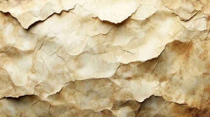 Aufkleber - A piece of aged, crumpled parchment paper features distinct wrinkles and warm tones, creating a vintage backdrop suitable for various creative projects, from art to design.