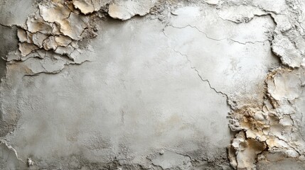 Leinwandbilder - A weathered wall showcases extensive peeling and cracking of plaster, highlighting a rich texture and a blend of earthy colors, indicative of years of wear.