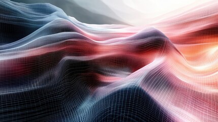 Poster - Abstract 3D Waves in Light and Color Imagery