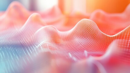 Poster - Abstract Colorful Waves with Grid Lines