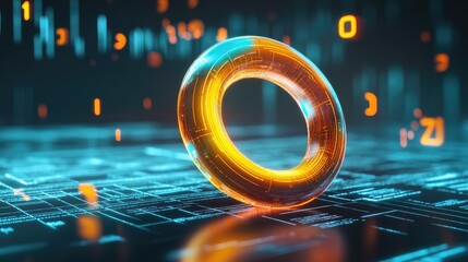 Poster - vibrant digital ring with futuristic design