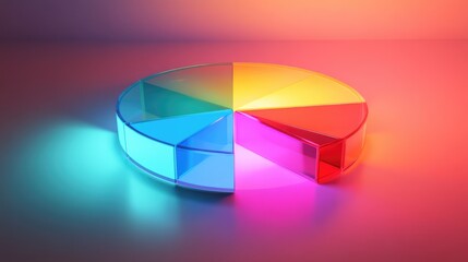 Poster - Colorful Pie Chart with Gradient Lighting Effects