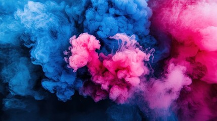 Aufkleber - Abstract Swirling Blue and Pink Smoke