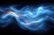 © upnowgraphics - Abstract Blue and Orange Swirling Light Waves on a Black Background