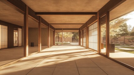 Aufkleber - Modern Interior with Natural Light and Tranquil Setting