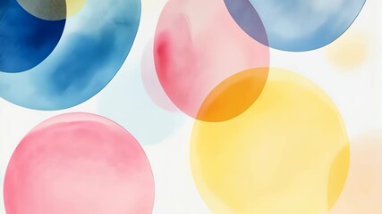 Wall Mural - Abstract background with golden and pink elements, circles and lines delicate watercolor painting.