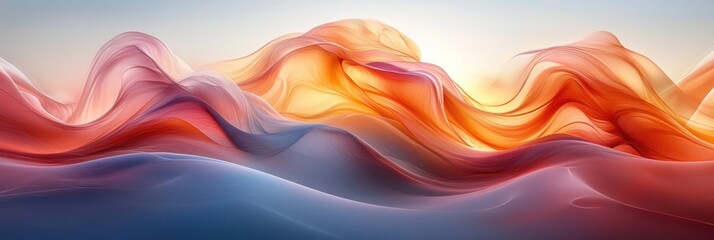Aufkleber - Abstract Swirling Landscape with Warm Hues and Deep Blue Base