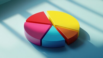 Poster - Colorful Pie Chart on a Light Surface
