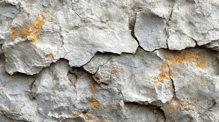 Aufkleber - The texture of an aged limestone surface reveals cracks and unique mineral patterns, showcasing natural weathering effects over time and elements.