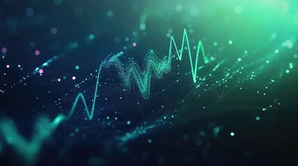 Poster - Abstract Digital Waveform with Colorful Lights