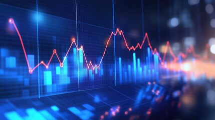 Aufkleber - Dynamic Financial Data Visualization Background