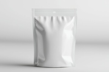 Poster - A white bag with a zipper is sitting on a white background