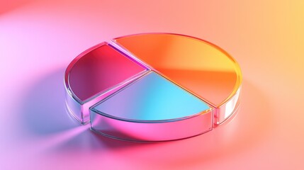 Poster - Colorful Pie Chart on Gradient Background