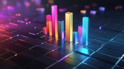 Poster - Colorful Data Visualization on Dark Background