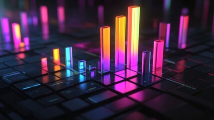 Poster - Colorful Abstract Digital Data Visualization Concept