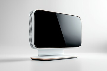 Sticker - A white and black computer monitor with a black screen