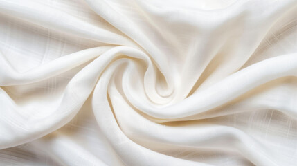 Sticker - Soft white linen fabric with a crumpled texture, perfect for ecofriendly design and natural aesthetic vibes.