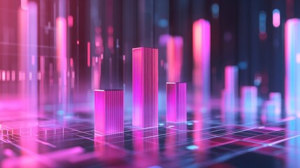 Poster - Vibrant Data Visualization with Bar Graphs and Glow