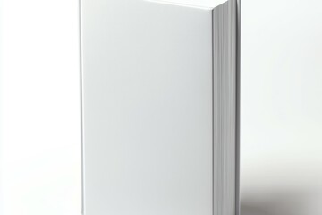 Sticker - A white leather bound book with no text on the cover