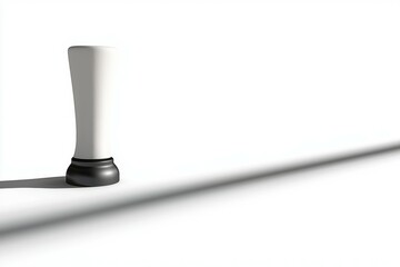 Poster - A white object with a black base is sitting on a white surface