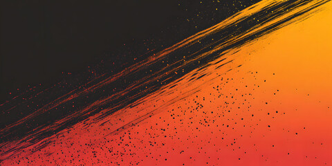 Wall Mural - abstract dynamic orange and black background. grunge background with texture of particles and spots.