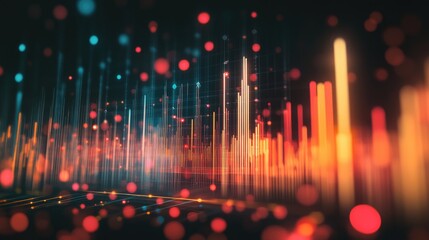 Poster - Bright Abstract Digital Visualization with Colorful Lights