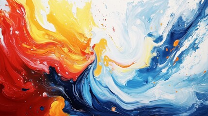 Poster - A dynamic and energetic abstract painting with swirling colors, depicting the concept of motion in an artistic style