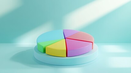 Poster - Colorful Pie Chart on a Minimalist Background