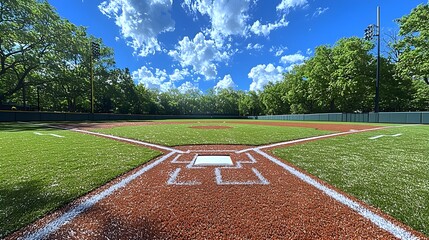 Poster - A photograph of a baseball field showcasing holographic play diagrams and data visualizations projected onto the outfield