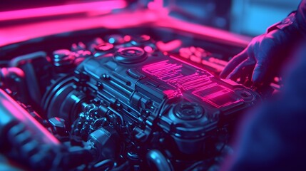 Poster - robot mechanics using advanced augmented reality technology and holographic schematics to precisely 