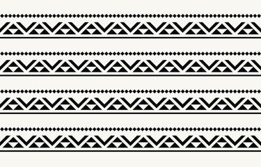 Wall Mural - Ethnic tribal Aztec black and white background. Seamless tribal pattern, folk embroidery, tradition geometric Aztec ornament. Traditional  design for fabric, textile, print, rug, paper