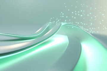 Abstract Technology Background with Glowing Waves