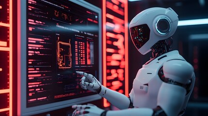 Poster - humanoid robots collaborating on repairing and upgrading a car s intelligence system using advanced 