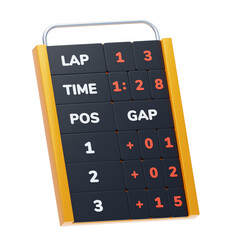 Aufkleber - 3D Lap Time and Position Board for Race Tracking