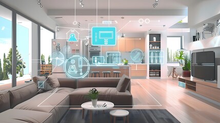 Fototapete - Design a green technology-based household product that reduces energy consumption, is biodegradable, and integrates IoT features for smart home compatibility.