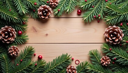  Natural Christmas wreath with pine and pinecones