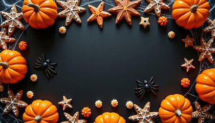  Autumns sweet harvest  Pumpkins and stars in a festive wreath