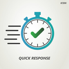 Poster - Quick response icon. Line, solid and filled outline colorful, outline and filled right vector sign. Symbol, logo illustration. Vector graphics for Presentation and other