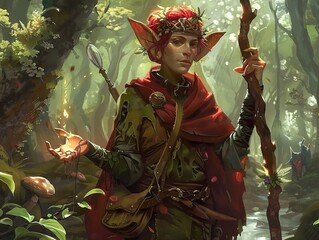 Enchanted Forest Elf: Mystical Fantasy Art