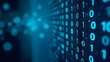 © Mobasser - blue digital binary data on computer screen, technology concept